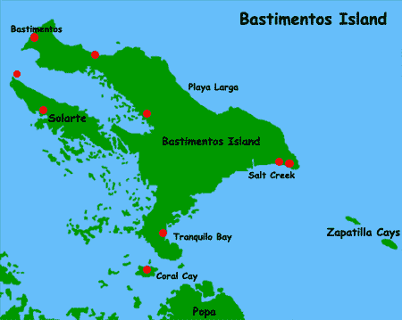 Bastimentos Hotels map