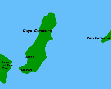 Map of Carereno, Bocas del toro